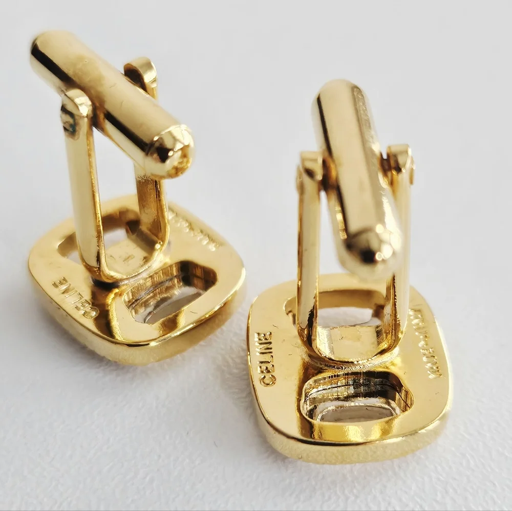 Celine Triomphe Gold-plated & Silvertone Two-tone Triomphe Cufflinks